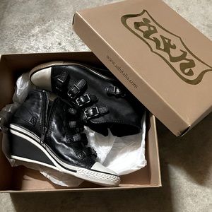ASH leather black wedge sneakers